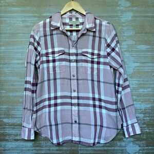 Burberry Novacheck Plaid Button Down Top Preppy Designer Classic Fall Womens M